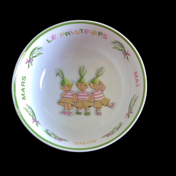 Guy Degrenne The Triplets Spring Porcelain Bowl Children - Picture 6 of 6